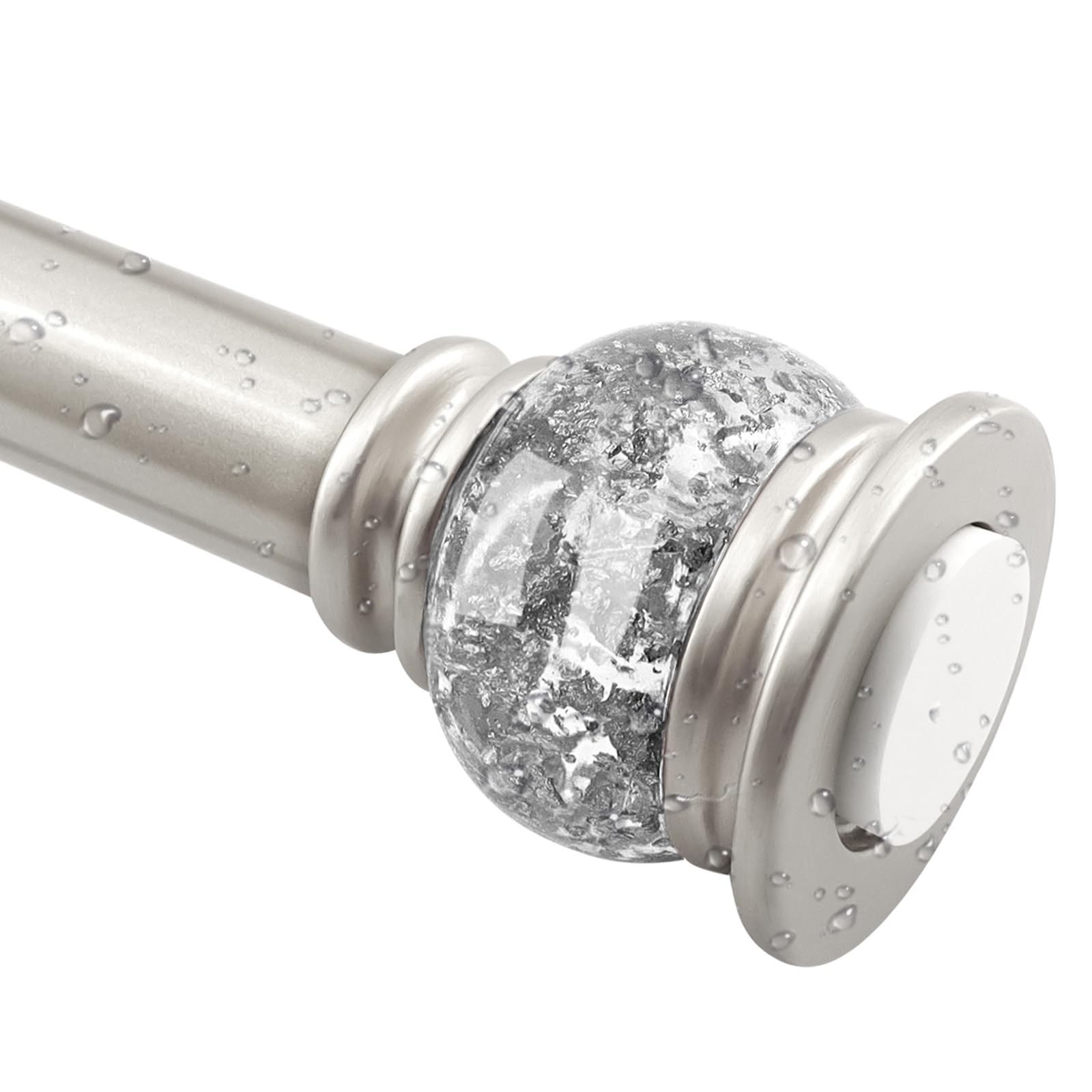 JZKaspar Shower Curtain Rod 27 to 86 Inch,1 Inch Diameter Shower Rod for Bathroom, No Drilling Tension Curtain Rod for Window, Adjustable Spring Tension Rod,No Drilling,No Rust,Silver