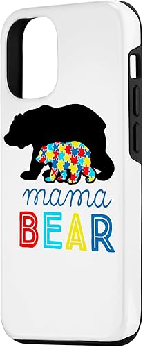 Miniatura 2 de Funda de regalo para iPhone 13 Pro para concientización sobre el autismo, mamá oso autista