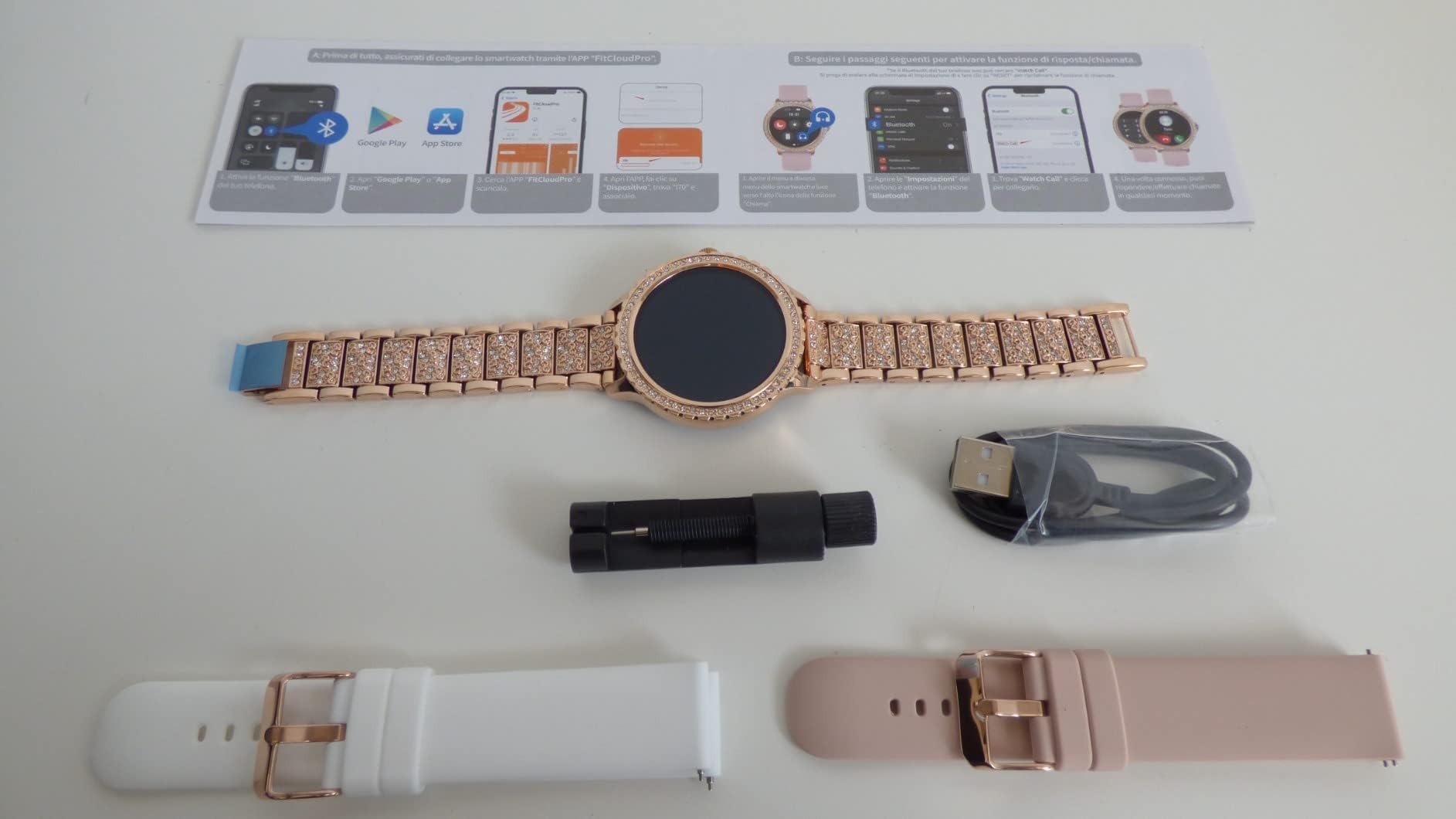 Smartwatch Damen mit Telefonfunktion 1.32" Rund HD Smart Watch 120+ Sportmodi für Android iOS