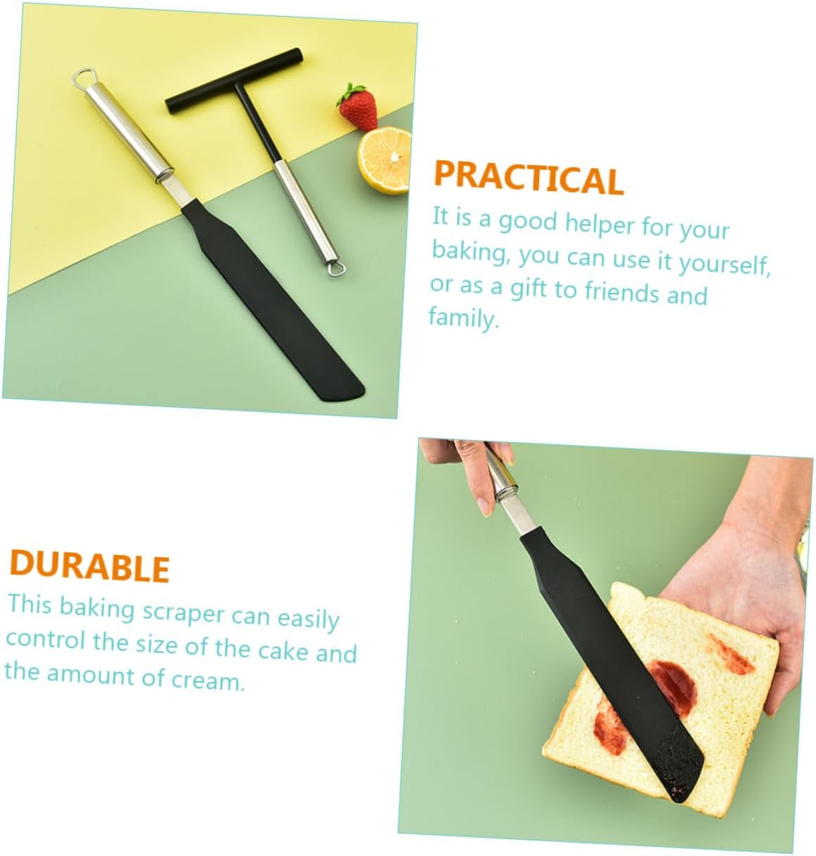 Stainless Steel Cake Spreader Kitchen Spatula for Frosting and Jam Butter Icing with Smooth Surface Easy to Clean for Baking and Dessert Decorating