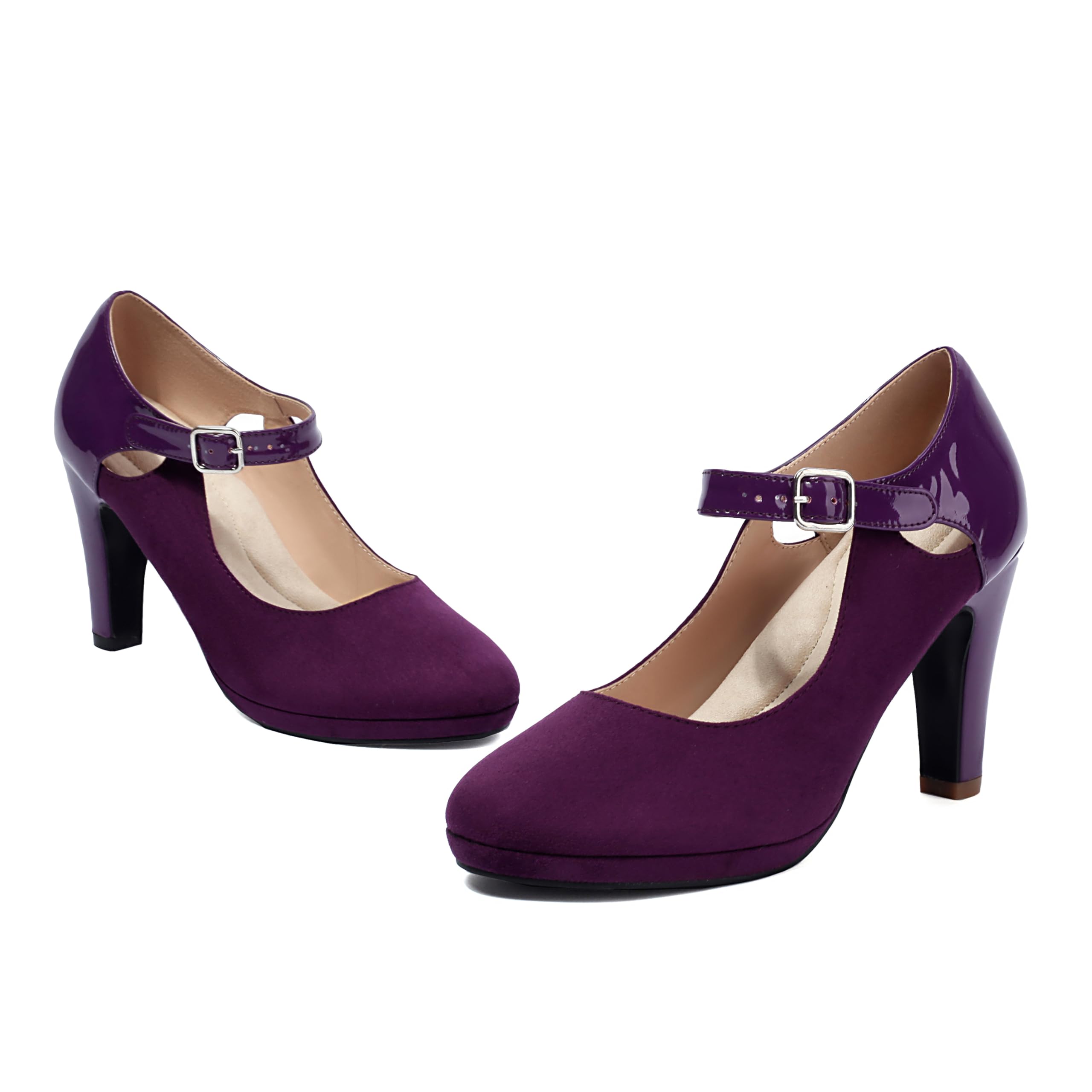 elerhythm Mary Jane - Zapatos de tacón para mujer, estilo retro, con tirantes, estilo vintage, estilo gatsby