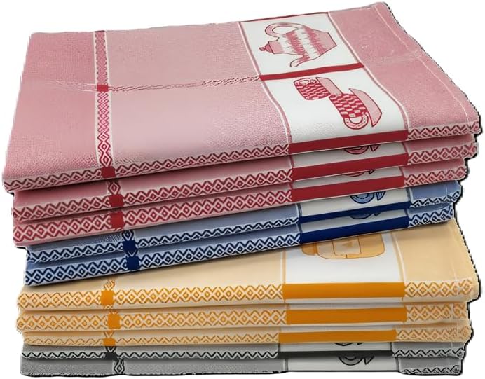 Torchon Cuisine GREEN LIFESTYLE Lot De 12 Torchons De Cuisine En Ponge, 100 Torchon Vaisselle