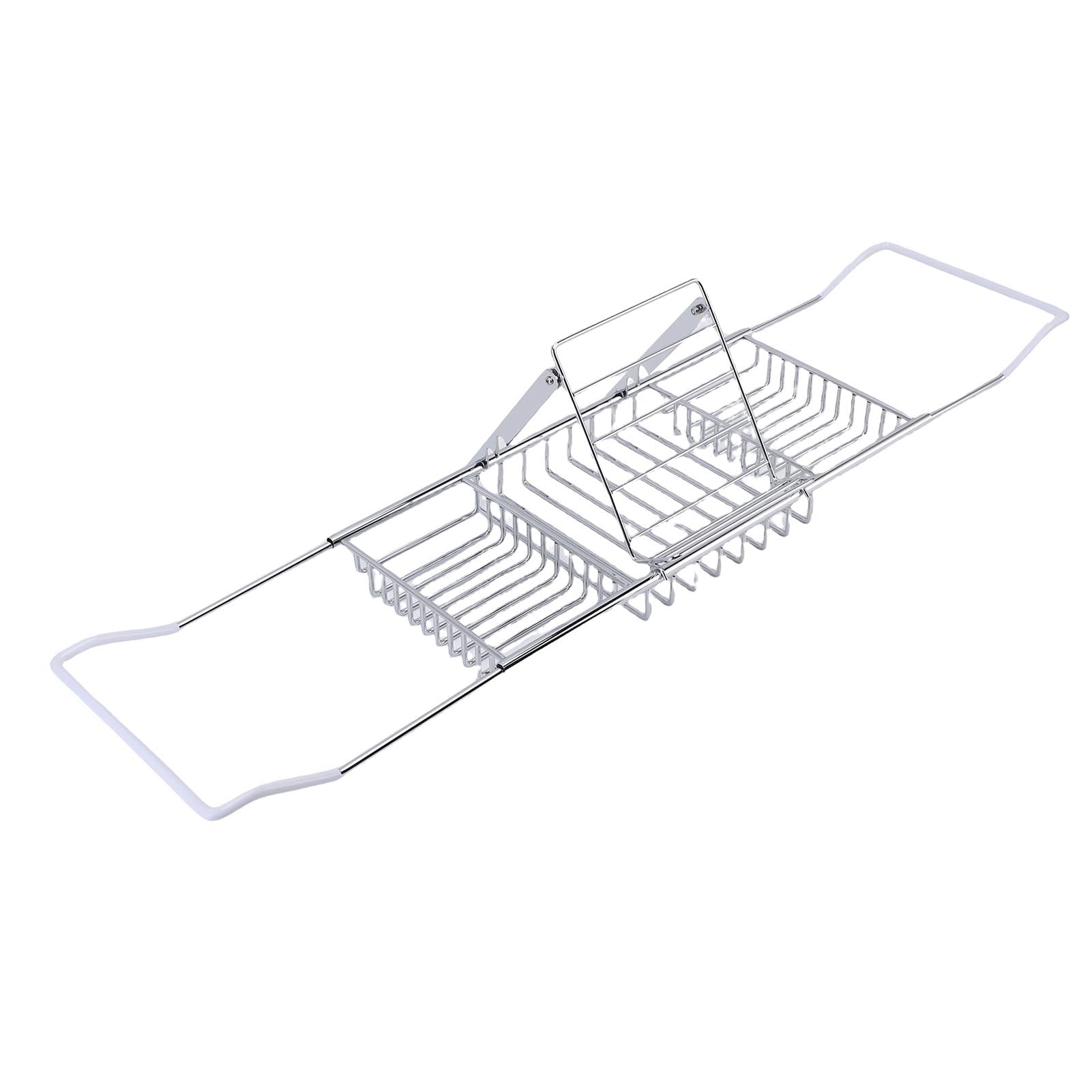 Bandeja para Bañera de Ducha, Estante Extensible de Acero Inoxidable para Elementos Esenciales de Baño, Diseño Ajustable de 25-38,4 Pulgadas (Plata)