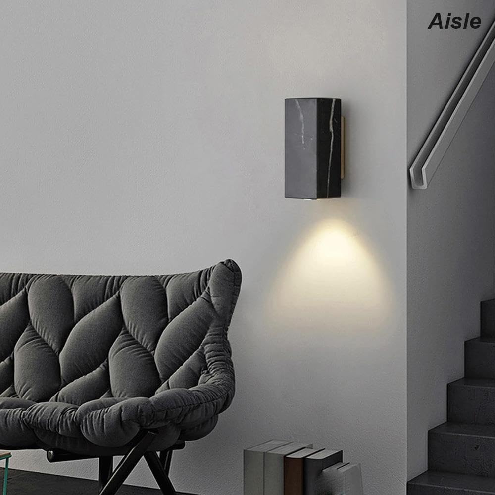 Applique Murale Marbre Moderne, Mini Spot Lampe de Mur Escalier