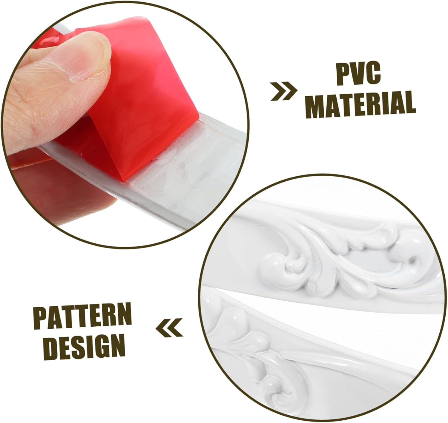 DOITOOL Embossed Self-Adhesive Wall Trim for Home Decoration Flexible Molding Relief Pattern for Cabinet Edges Door Frames and Smooth Easy to Install