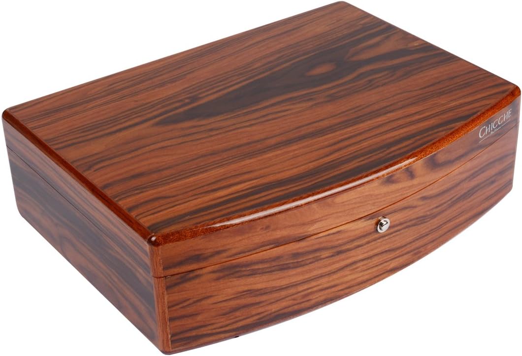 Chicche Large Wooden Jewelry Watch Gift Packaging Box Covered with Wood Veneer and Piano Painting