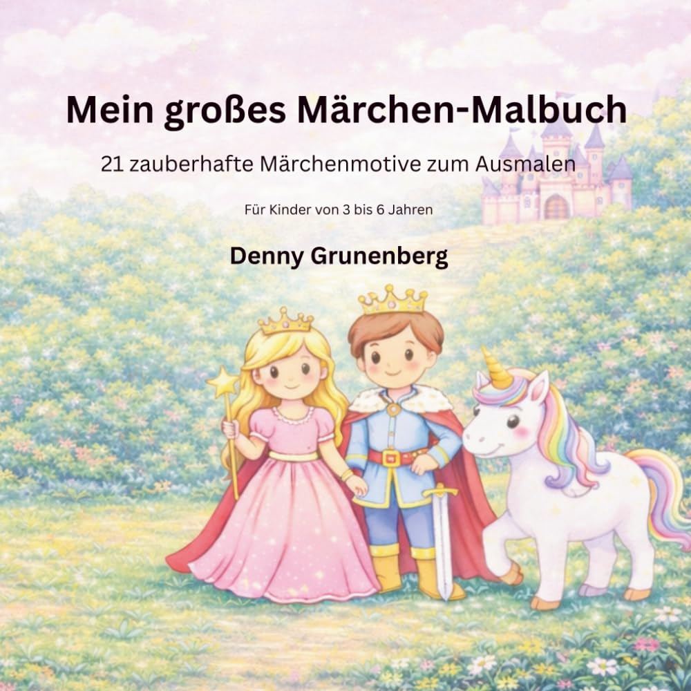 Mein großes Märchen-Malbuch Band 8: 21 zauberhafte Märchenmotive zum Ausmalen für Kinder von 3 bis 6 Jahren (Kinder Malbuch Reihe)