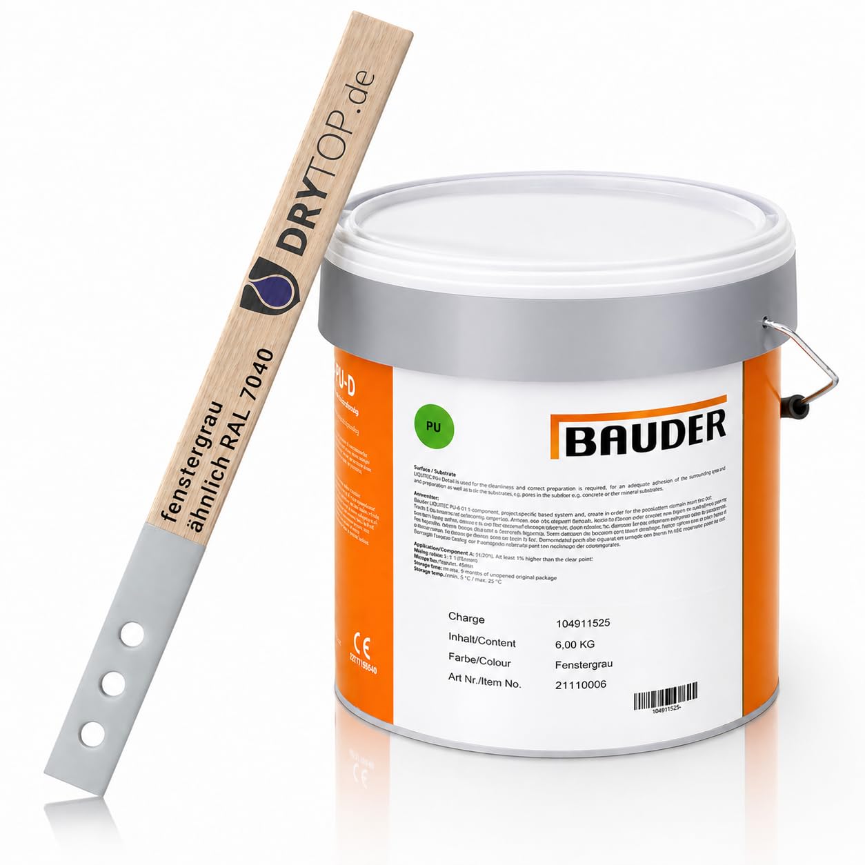 BAUDER LIQUITEC PU Detail 1-komponentiges lösemittelfreies PU Flüssigkunststoff-System 6,0 kg fenstergrau RAL 7040