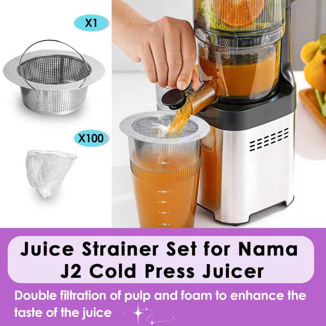 Juice Strainer Set Compatible with Nama J2 Cold Press Juicer