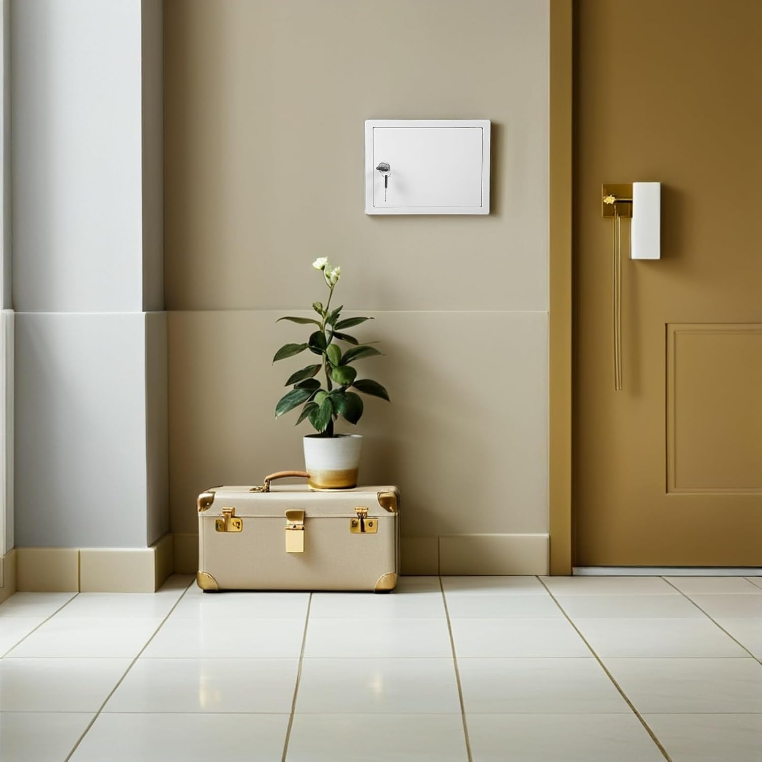 Cabilock 2pcs Wall Mount Lockable Mailbox with Key Lock Outdoor Plastic Milk Box Waterproof Anti-Theft Wall Mounted Mailbox for Porch and Garden