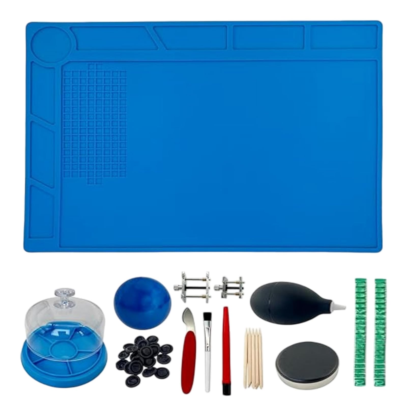 yanzunlrn Watch Maintenance Tool with Silicone Pad and Brush Tools for NH35 / NH36 Mechanical Watch Repair Tools Care Set Enduring Dusts Air Blower Pads Clean Brush