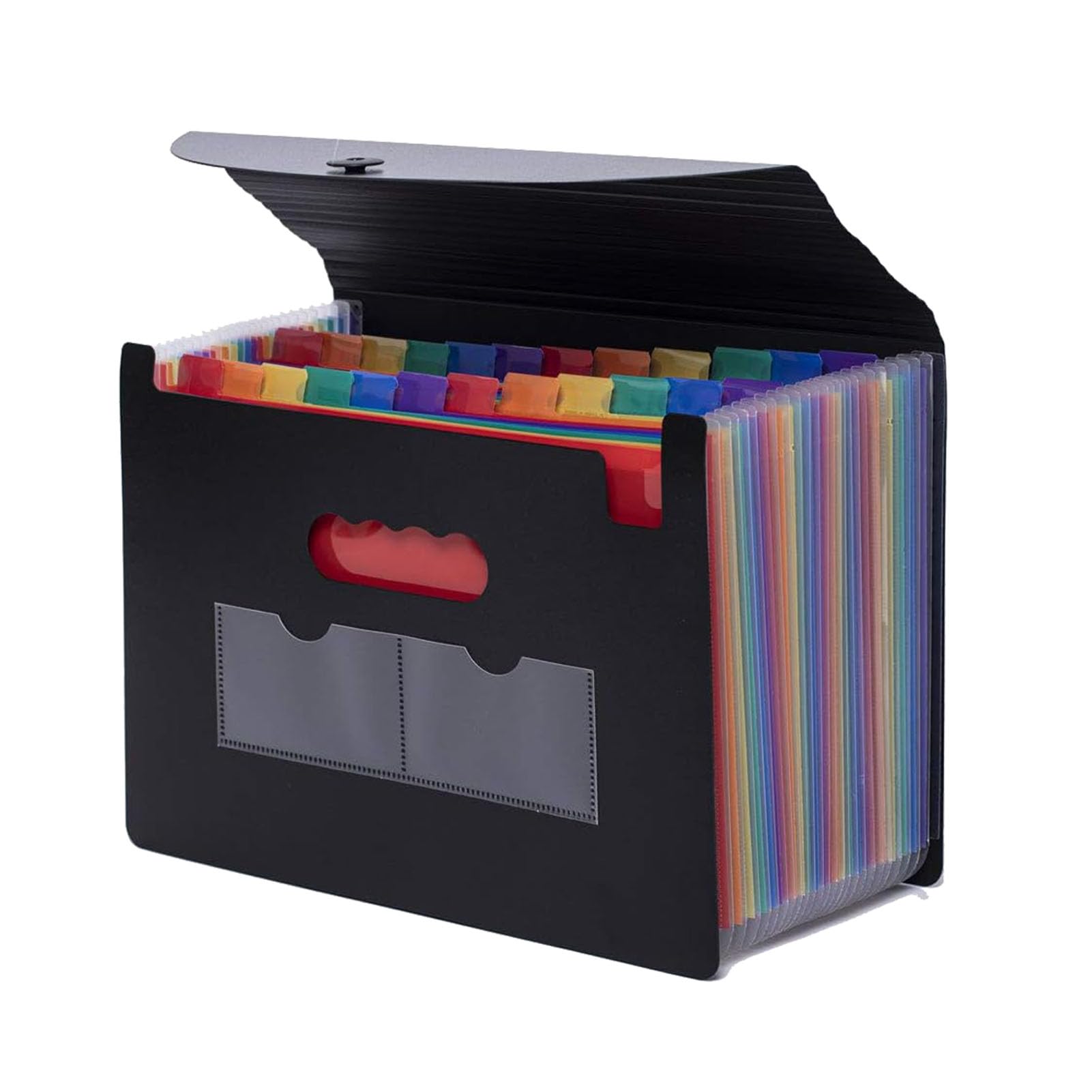 HIKKY 24 Pocket Expanding File Folder with Cloth Edge Wrap, Letter Size Accordion File Organizer, Expandable Documents, Portable Paper Organizer for Home, School and Office, Perfect Filing Cabinet