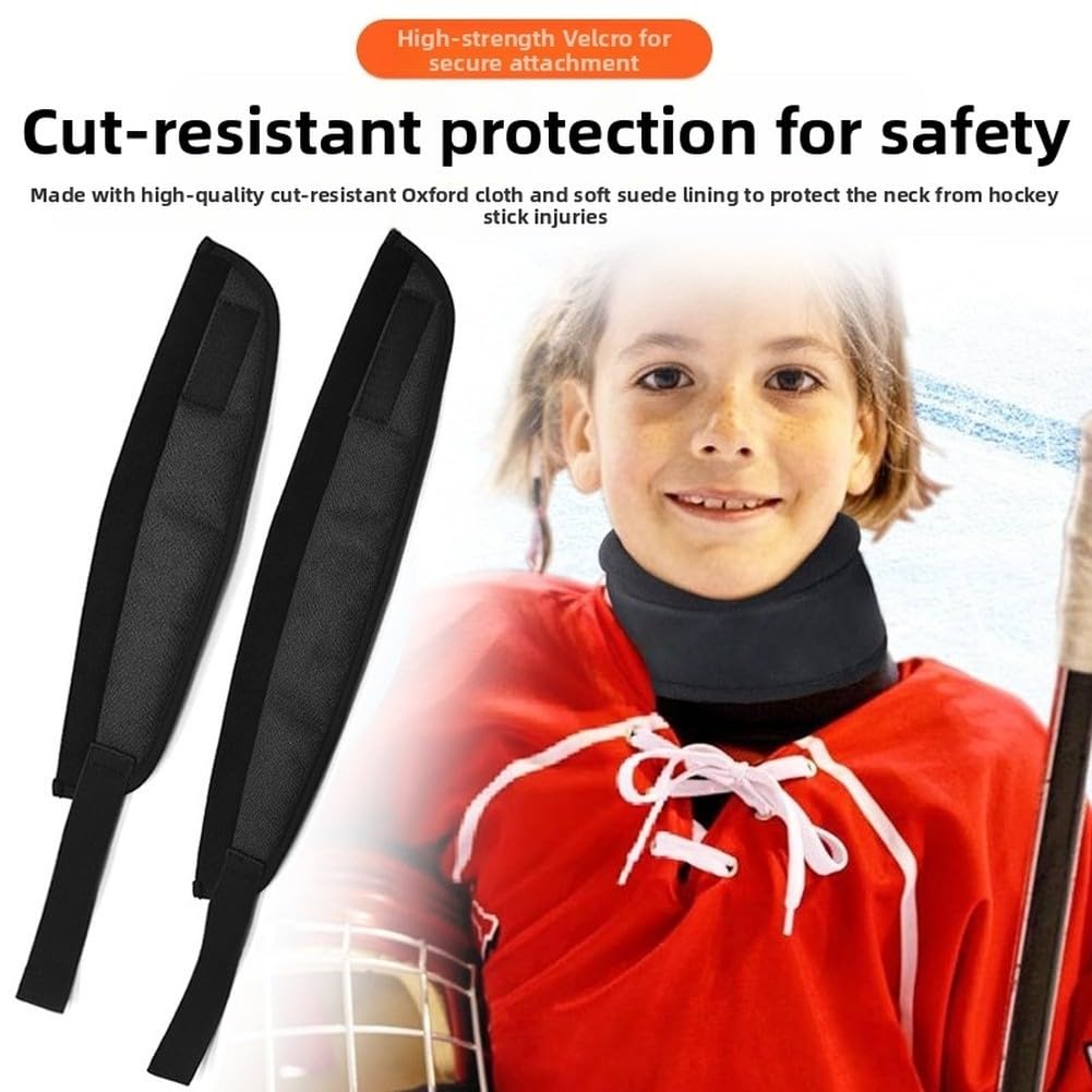 Protège-cou de hockey haute résistance en fibre résistante aux coupures avec sangle réglable, polaire douce et coussin en éponge pour la sécurité des adultes et des jeunes hockey sur glace