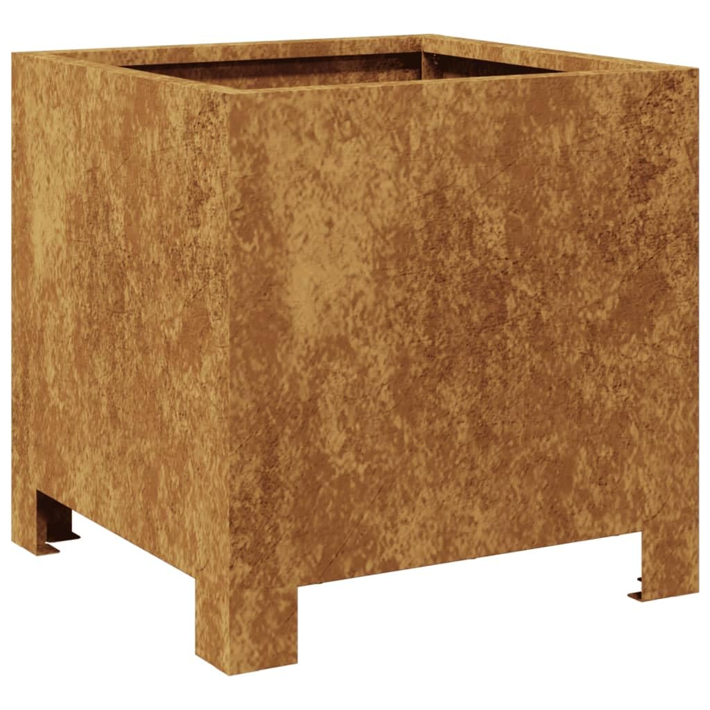 Macetero de 2 piezas, 30 x 30 x 30 cm, acero resistente a la intemperie, maceta pequeña para jardín, jardinera, para interior, patio, jardín, balcón