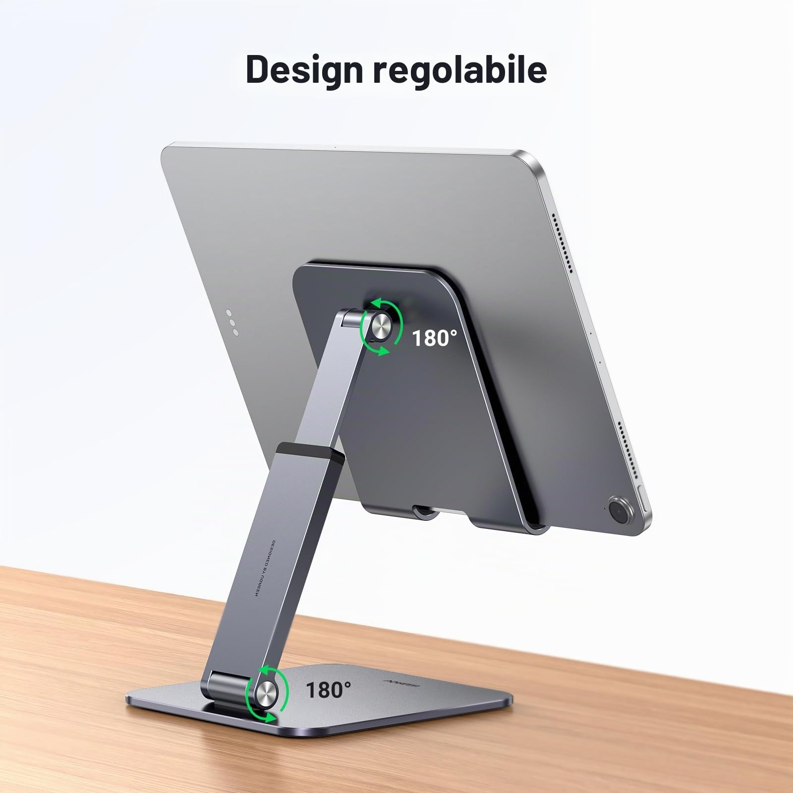 UGREEN Supporto Tablet Tavolo Alluminio, Porta iPad per Scrivania Regolabile di Alluminum Compatibile con Galaxy Pad, iPhone 16 Plus Pro Max ed Altri Dispositivo Fino a 12,9 Pollici