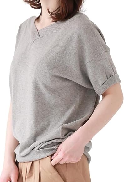 Amazon 半袖セーター Vネック 半袖ニット サマーニット サマーセーター ノースリーブ 白 七分袖 レディース Wn0008 Grml セーター 通販