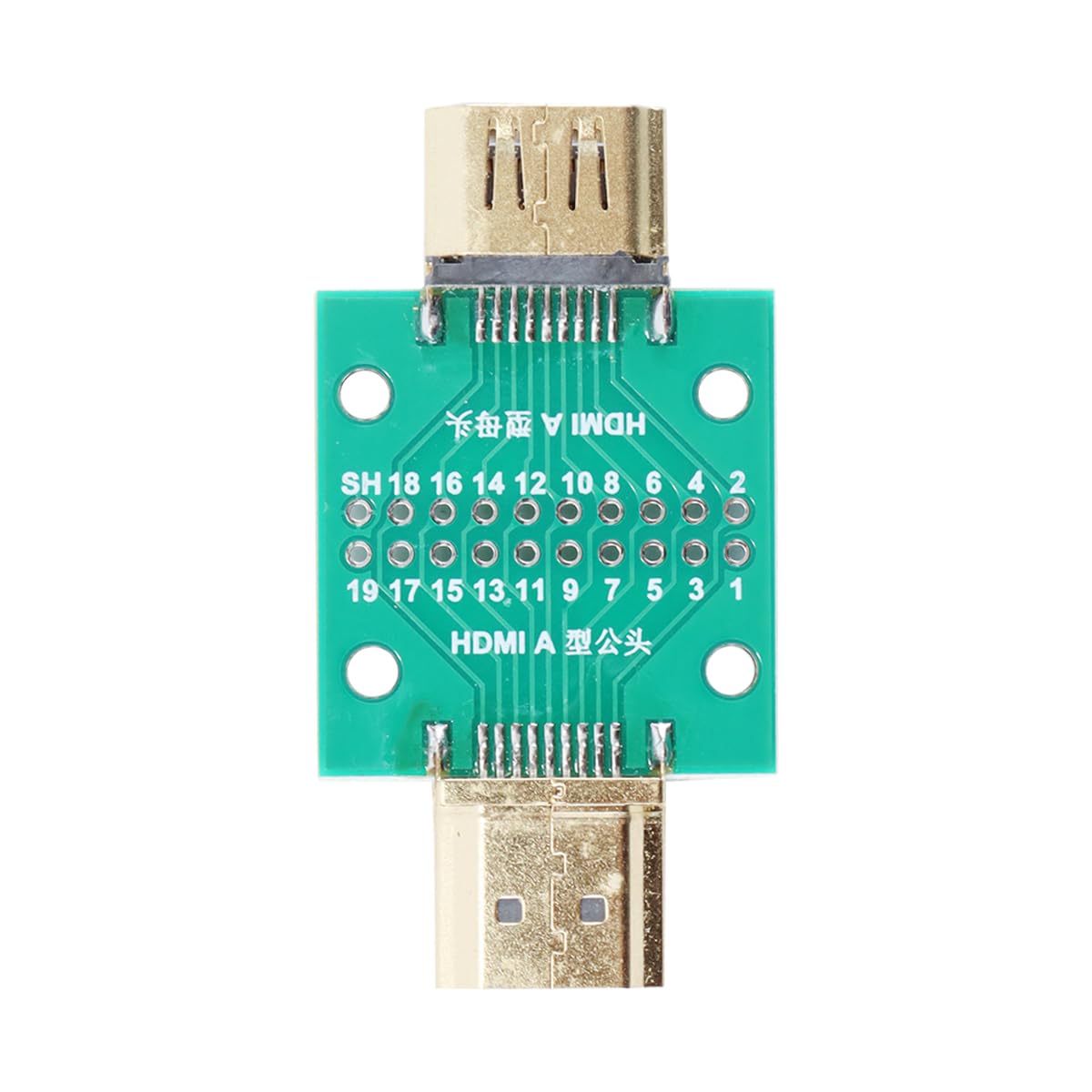 Connettore HDMI A con scheda PCB di prova, connettori maschio-femmina a 19 pin per il trasferimento del cavo della linea dati
