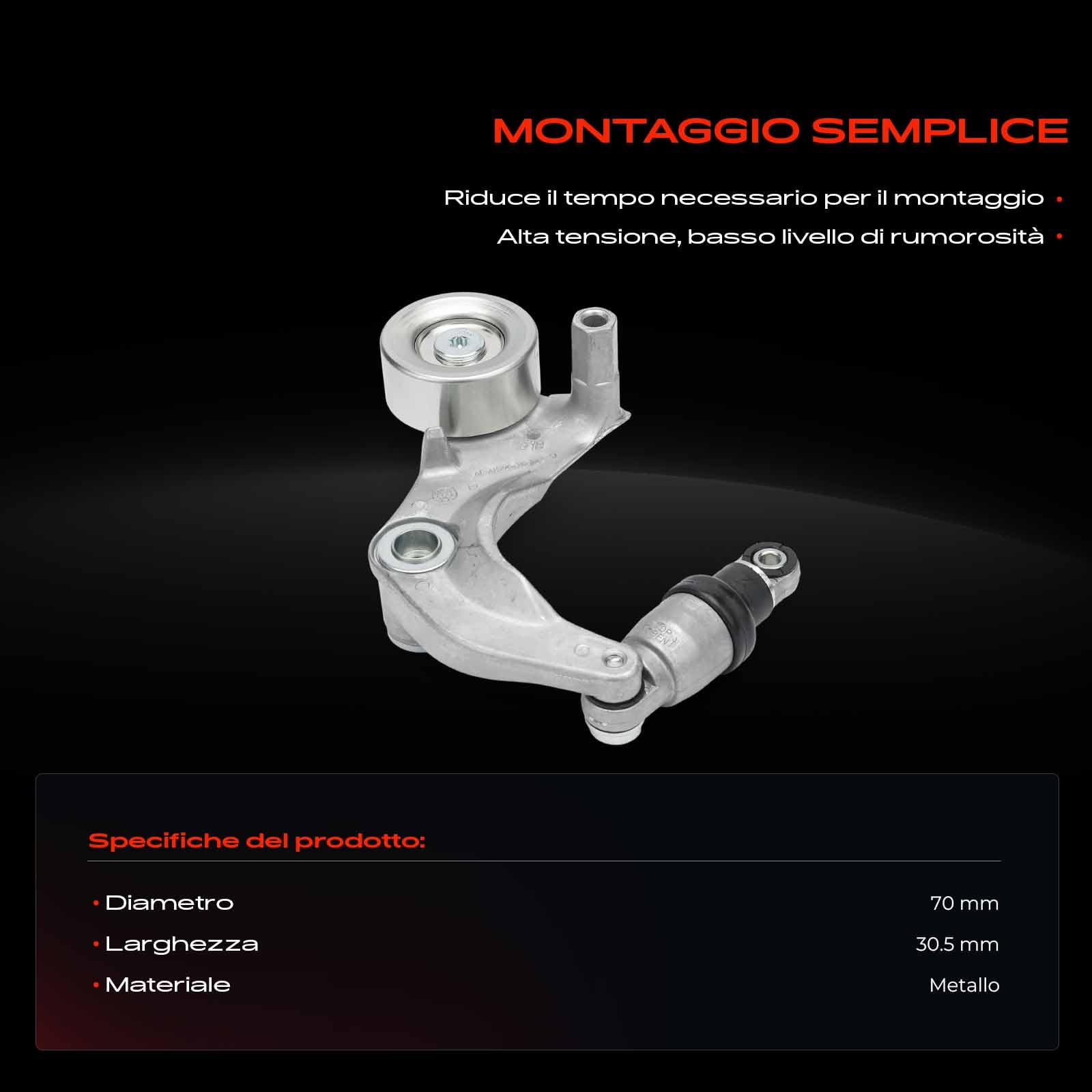 Frankberg Puleggia Guida a Rulli Compatibile con Civic VIII Hatchback FK FN 1.8 Civic VIII Berlina FA FD 1.8 Replace# 39077,31170RWK025