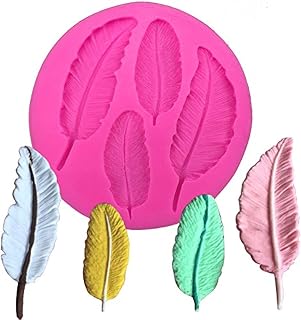 3D Birds Feather Mold 100% Food-grade Silicone Molds Non-stick DIY Cake Decoration Chocolate Candy Gum Fondant Pudding Cupcake Baking Molds for Home Cooking Tools, Handmade Polymer Clay Mould