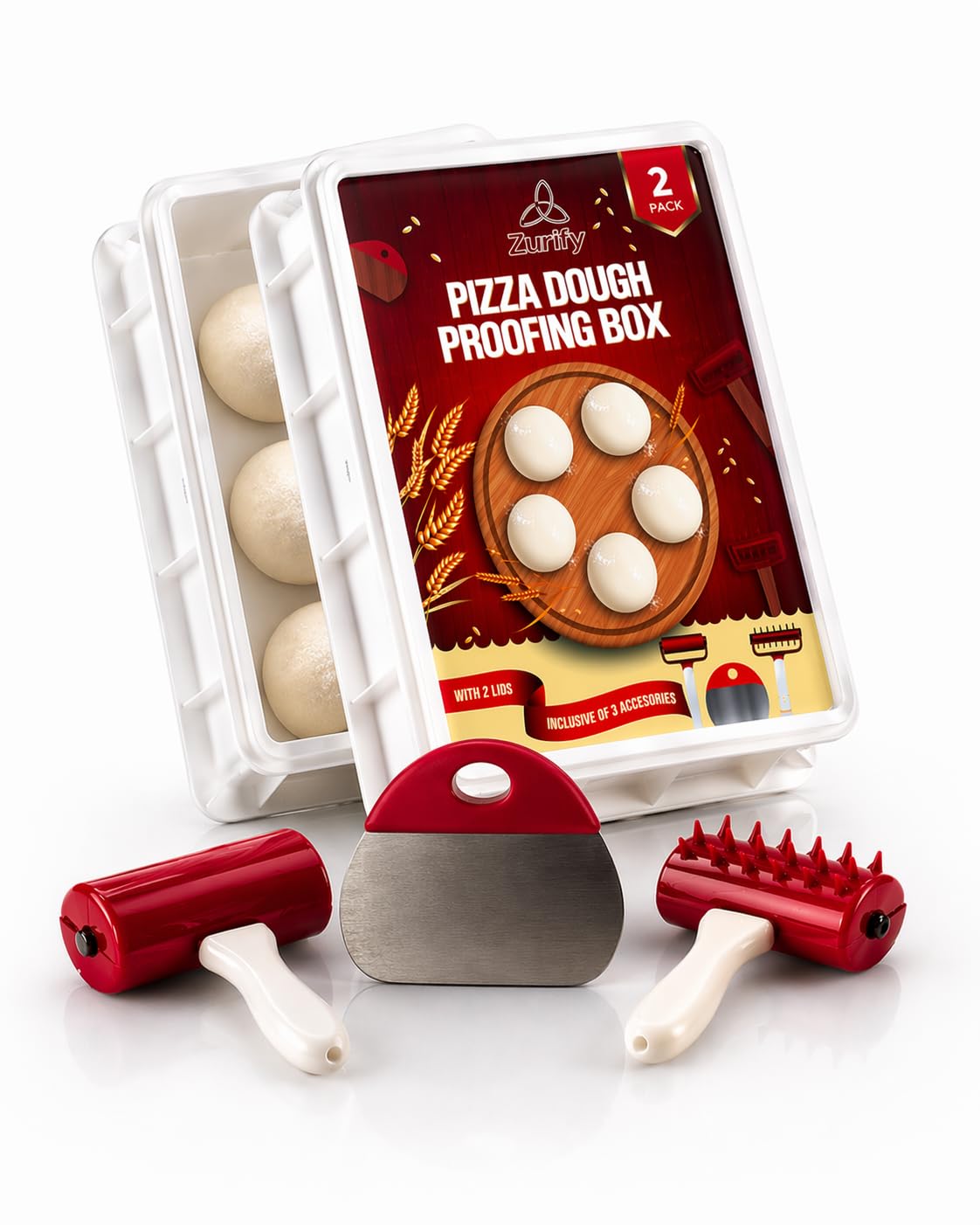 Zurify Pizza Dough Proofing Container 2-Pack