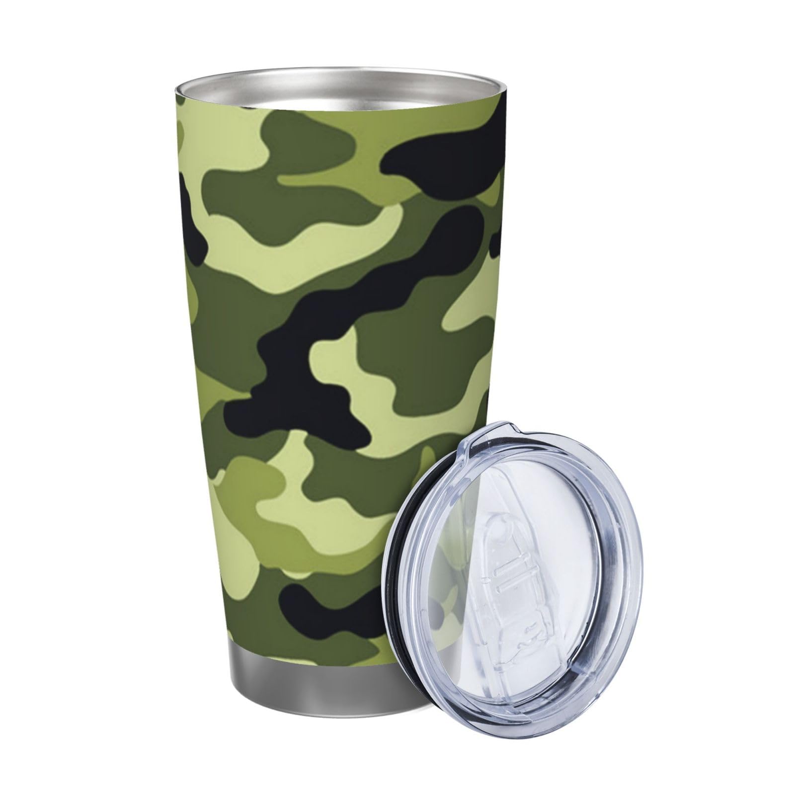 Tazza portatile dell'acciaio inossidabile della tazza dell'automobile della tazza dell'automobile stampata verde di camo 20oz