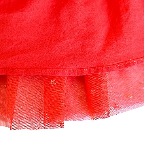 Lr44 Girls Skirt Red Pearl Stars Sparkling Tutu Dancing Size 9-10 #TOP4