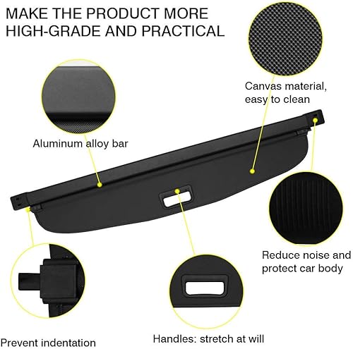 Miniatura 495 de Powerty Cubierta de Carga para Accesorios Kia Sportage 2023-2025 2026, Textura de Lona Cubierta Retráctil para Maletero Trasero de Carga de Equipaje