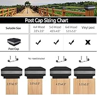 Vista 5 de Sumaote Luz solar para poste de poste, luz solar LED impermeable para exteriores para postes de madera de 4 x 4, 5 x 5, 6 x 6, luces de valla