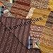 Indian Handmade Traditional Brown Silk Sari Patchwork Kantha Quilt Comforter Bohemian Blankets Reversible Bedspread Bedding Throw Bed Bedsheet Sofa cover Home Decorative (Single [60