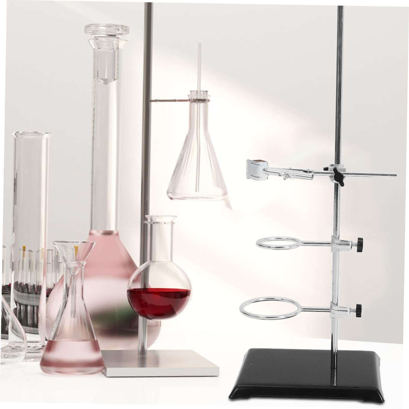 Hohopeti Laborstativ mit Klemme für Physik und Chemieexperimente Stabiles Laborgerätgestell für Filtration und Erhitzung Praktisches Stativ für Laborarbeiten