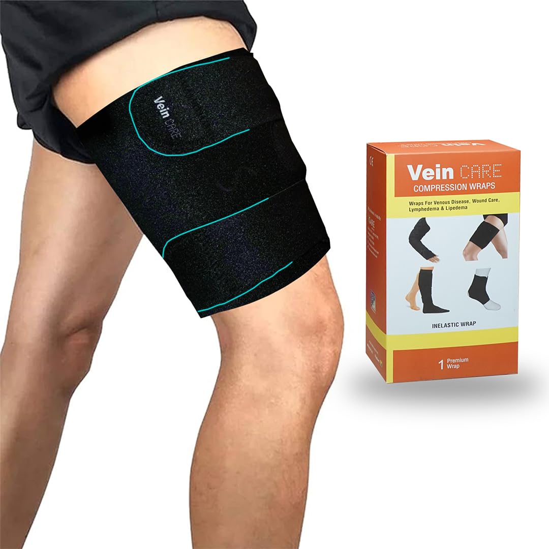 Vein Care Compression Thigh Wrap, Inelastic for Venous Disease, Wound Care, Lymphedema, Pain Relief, Running, Gym, Sports, 30-50mmHg (XL)-image-28