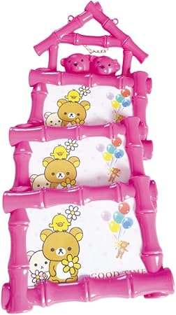 Amazon 写真 立て たて 額縁 壁掛け 連結 フォト フレーム スタンド ハガキ かわいい くま ポストカード サイズ 吊るす 複数 3段 ベビー メモリアルグッズ ピンク 桃色 フォトフレーム 通販