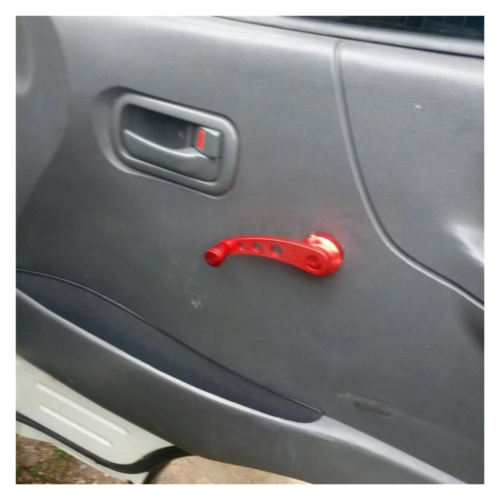Auto-Fensterheber Riser-Fenstergriffe, Aluminiumlegierung, 1 Satz Universal-Autofenstergriff-Wickler-Riser-Ersatz-Wickler-Kurbel Fensterheber(Rot)