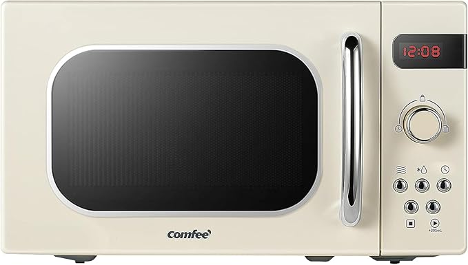 Comfee CMGO 20SF WDI Microwave / 2 en 1 Microwave with Crispy Grill / 5 niveles de potencia / 8 pre-set menus/temporizador/Easy Defrost / 360 ° Turntable / 20L / 700W & 1000W Grill/White