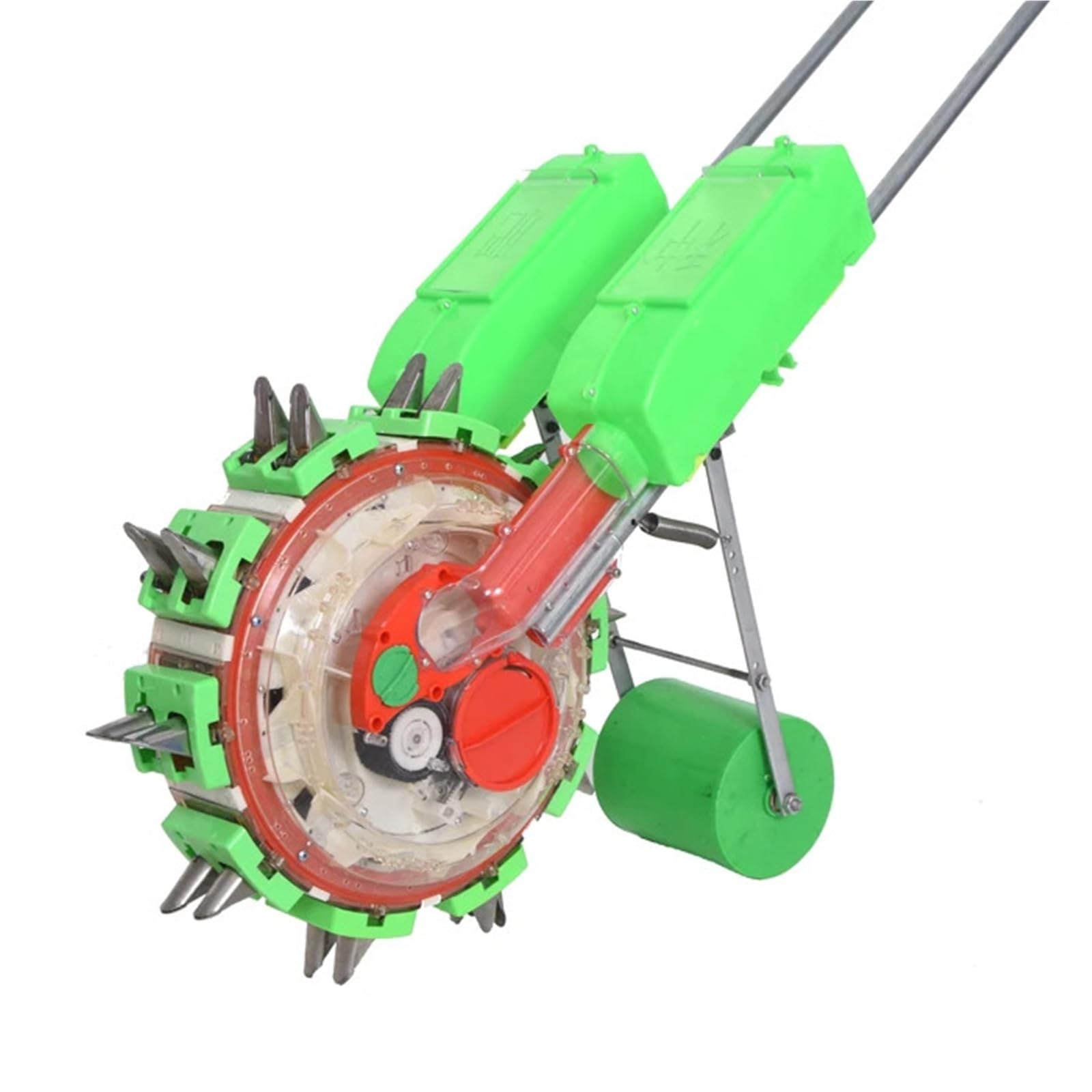 épandeurs de Jardin Semoir Manuel à Roues propulsé à la Main pour maïs, arachide, soja, épandeur d'engrais Multifonctionnel(Double 10nozzle 16.5)
