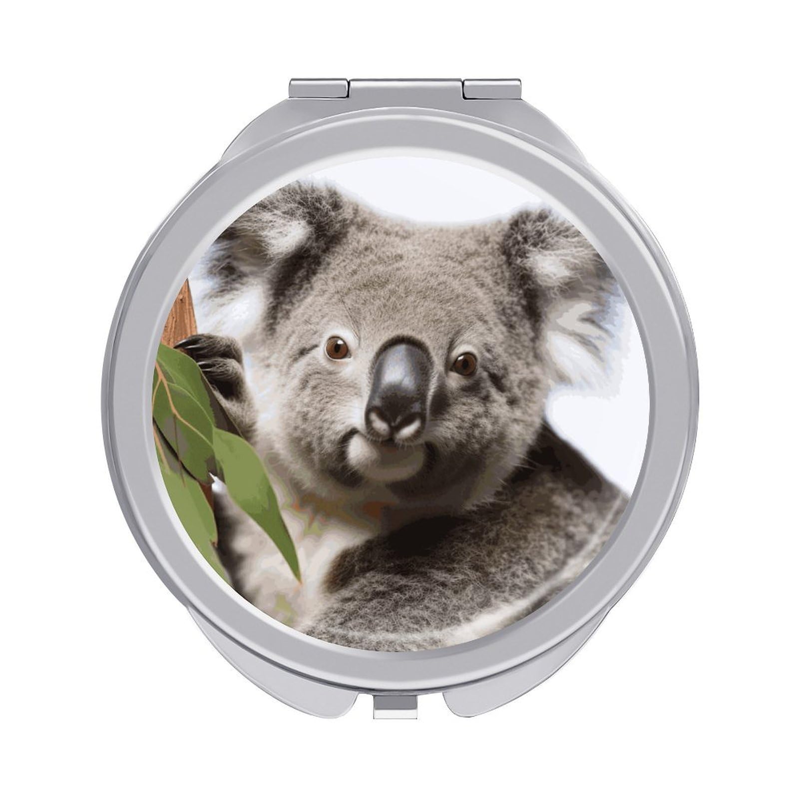 Fekiloot Style Koala Bear Travel Makeup Mirror Handheld Compact Mirror Portable Pocket Mirror Double-Sided 1X/2X Magnifying For Handbag And Purses
