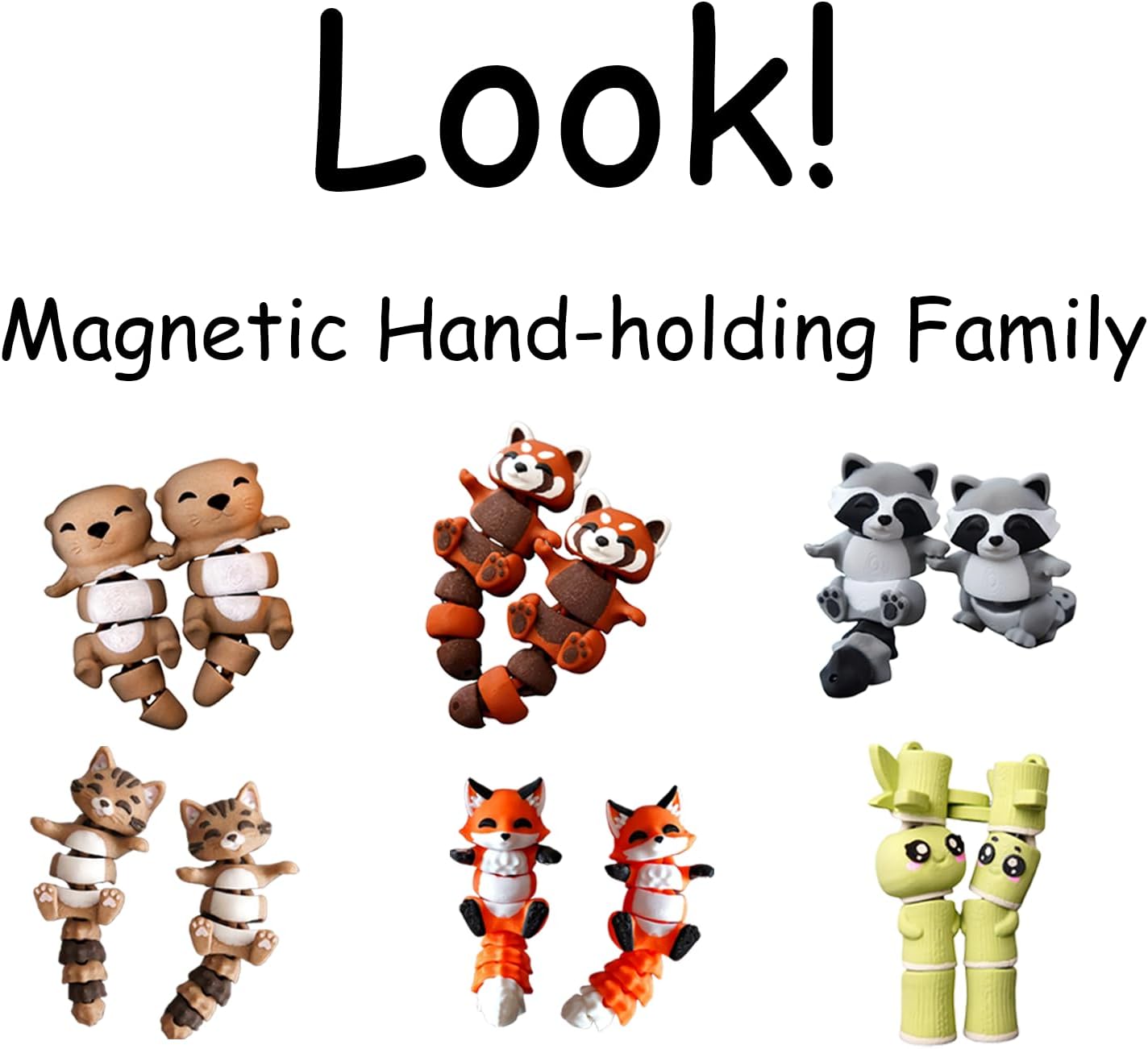 Cute Otters Magnetic Hand-Holding Companions, Sea Otter Gifts, 3D Printed Otter, Articulated Otters Toys, 3D Printed Animals, Fidget Toys Adults, Otter Gifts for Otter Lovers