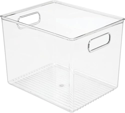 Miniatura 9 de mDesign Contenedor organizador de armario de plástico, contenedor para entrada, pasillo, dormitorio, ropa de cama y armario de abrigos, organización