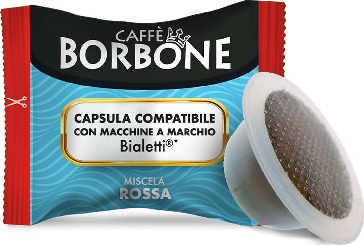 Caffè Borbone Red Coffee Blend (Pack of 50) — Robust and Creamy Espresso Grounds — Coffee Pods Compatible with Bialetti* Machines for Domestic Use