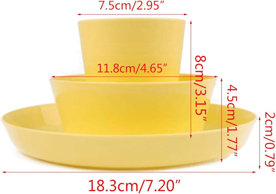 Amazon.co.jp: 12 個のプラスチック食器セットディナープレートボウル