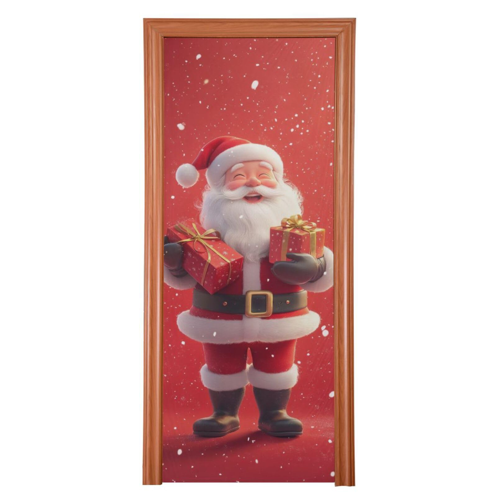 FLildon Santa Claus Door Cover Decoration, Party Accessory Porch Decor for Festive Ornament Room Door Covers 36 x 98 Inch