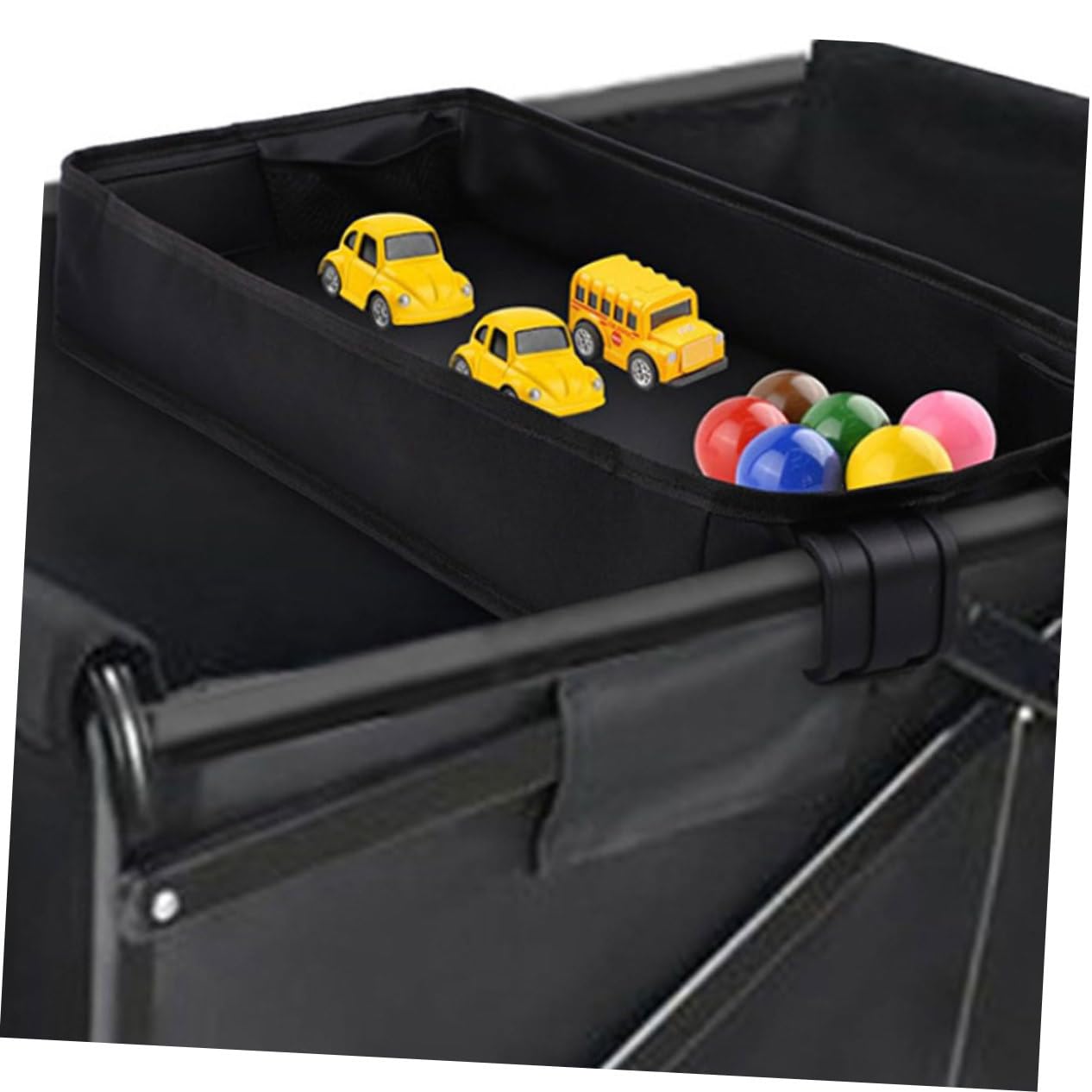BESTonZON Vassoio Per Passeggino Porta Snack Clip Organizer Per Ragazzo Ragazza Ragazza e Ragazzo Piccoli in Tela Morbida Nero