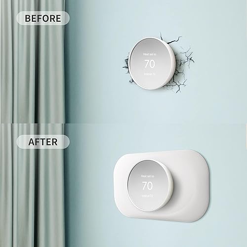 Miniatura 10 de Petrichor Cubierta para placa de pared, compatible con el accesorio de termostato Google Nest 2020, kit de molduras, fácil instalación, nieve