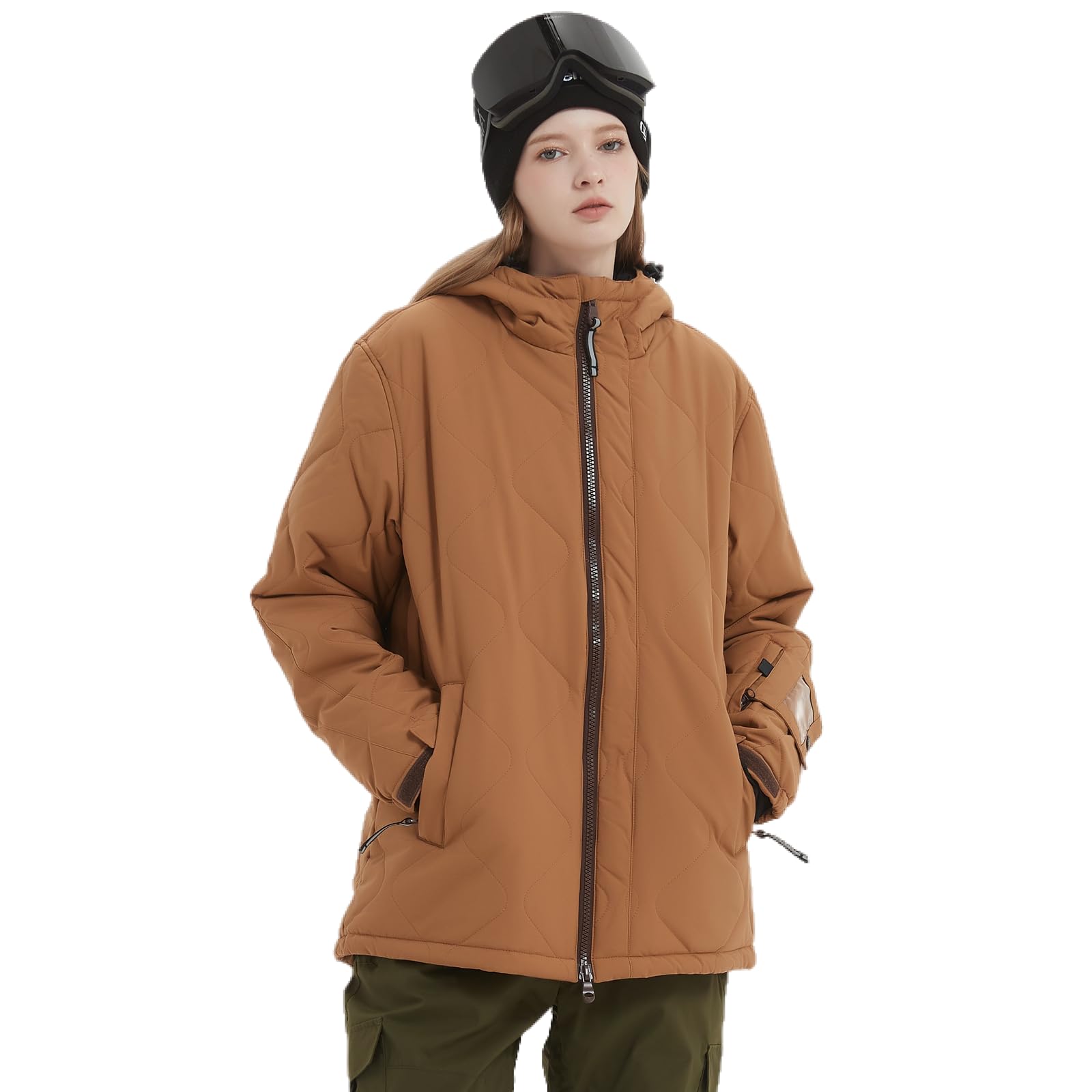 Bluemagic Giacca da Sci Calda da Donna, Giacca da Neve da Donna Cappotto con Cappuccio, Abbigliamento Termico da Esterno Invernale Cappotto Antivento Traspirante Caldo Antineve