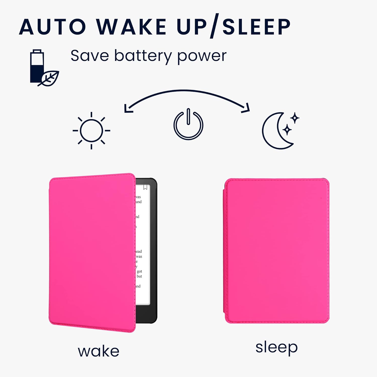 kwmobile Case Compatible with Amazon Kindle Paperwhite 11 Generation 2021 Case - Cover for Kindle Paperwhite Case w/Magnet - Neon Pink