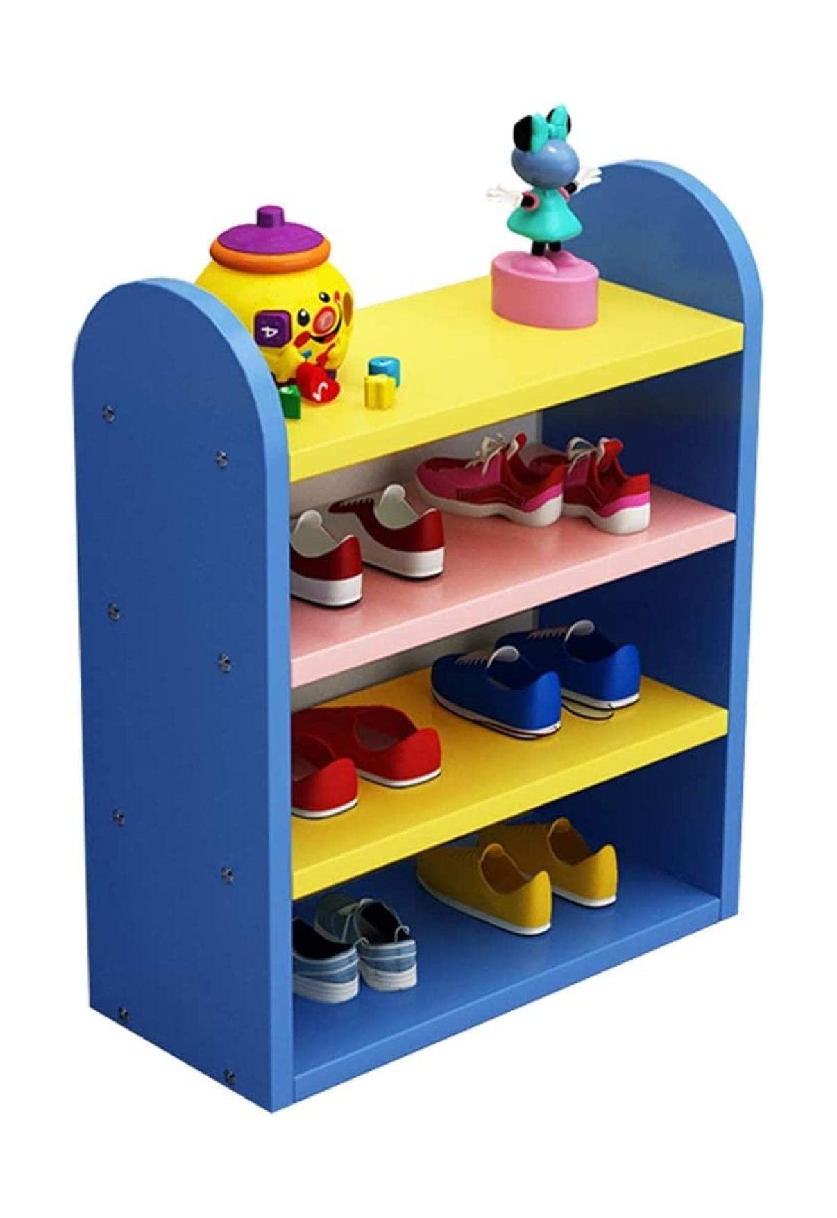 Amazon｜靴箱 4階建てシューズラック カラフル 子供用 シンプル収納