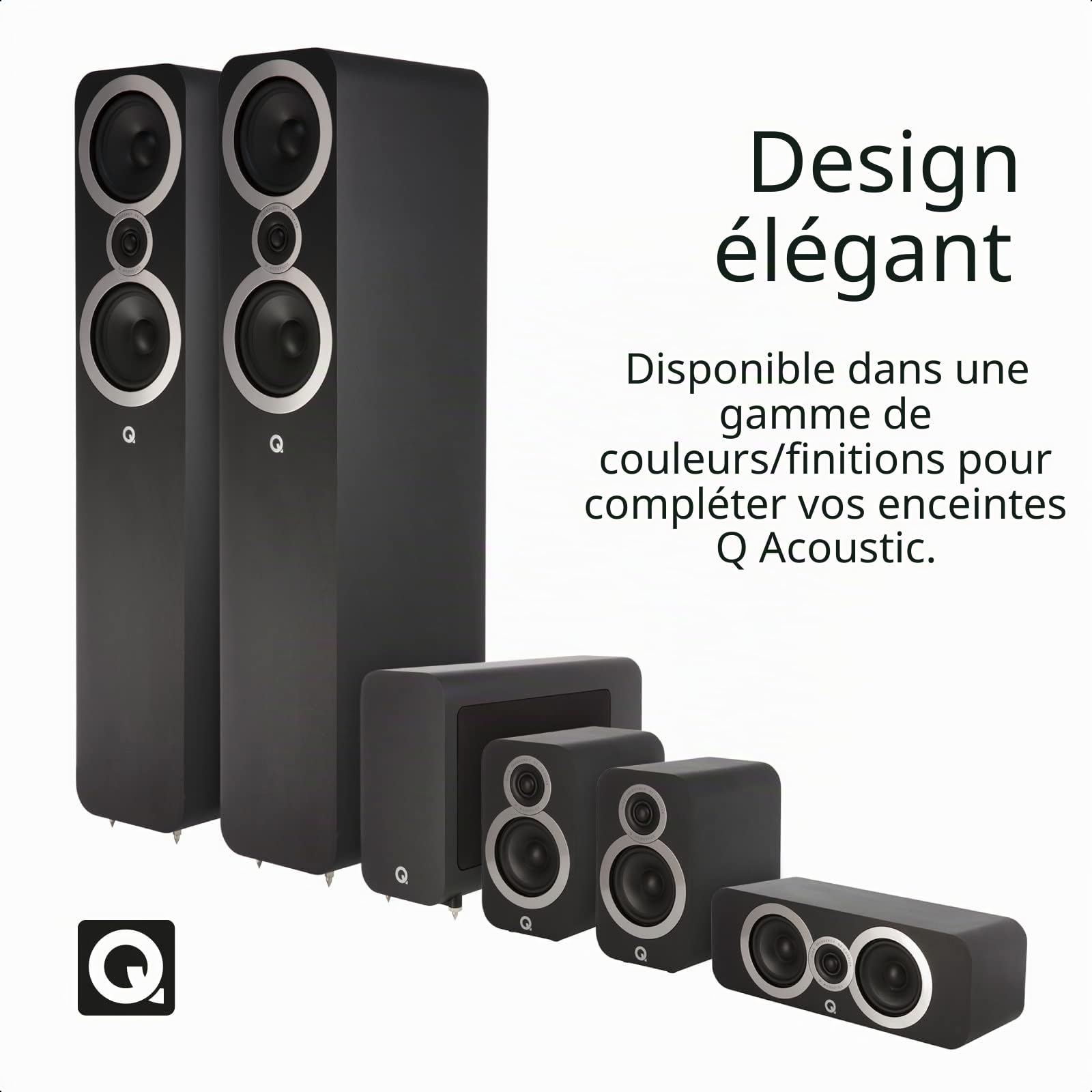 Q ACOUSTICS 3060s Caisson de Basses Actif Noir Carbone