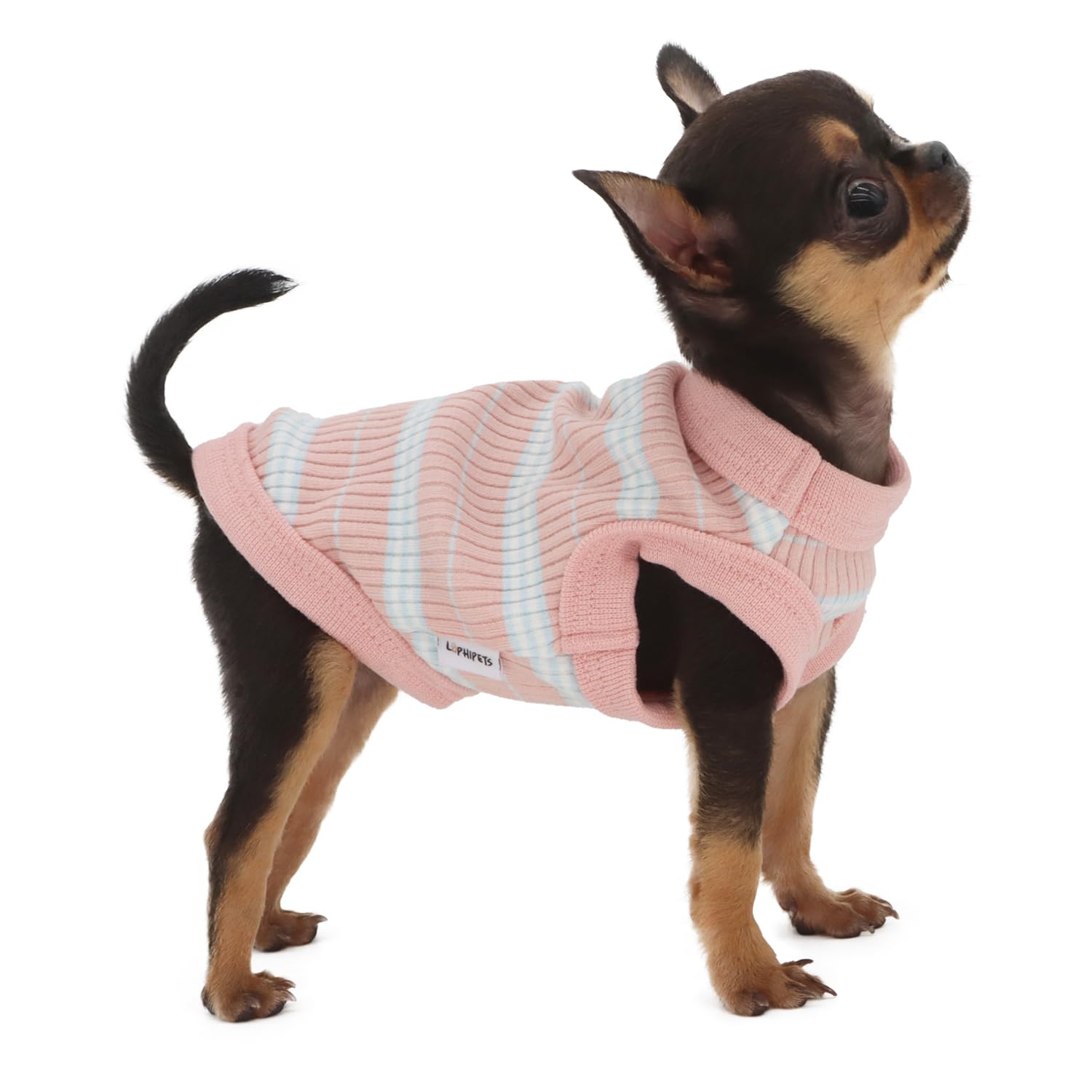 LOPHIPETS 100% Cotton Rib Dog Shirt Vest for Small Dogs Teacup Chihuahua Yorkie Puppy Clothes Tank Tee-Light Pink/XXS