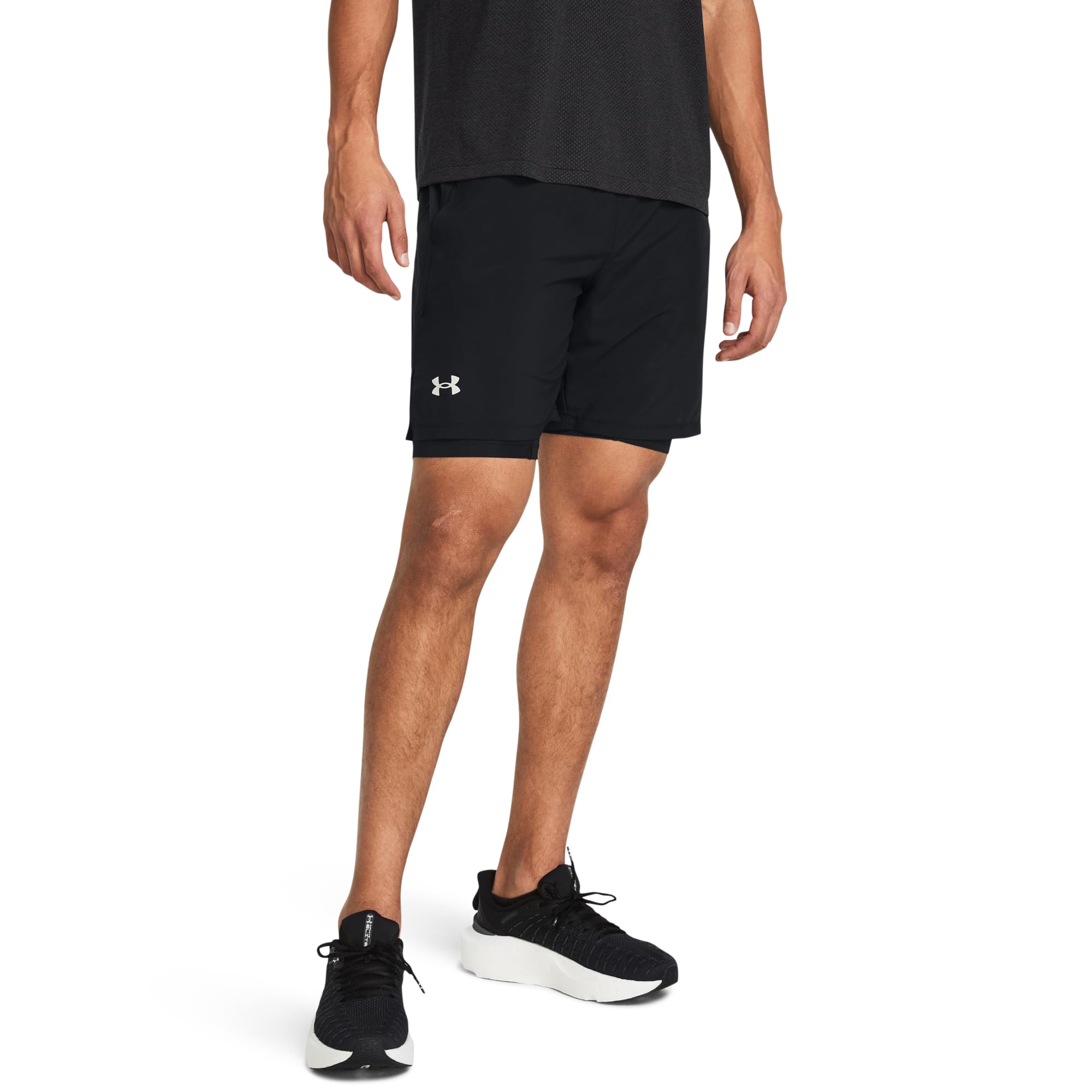 Under Armour Uomo UA Launch 7'' 2-in-1 Short, Pantaloncini Palestra Uomo, Shorts Uomo Elasticizzati in 4 Direzioni, Pantaloncini Uomo Sportivi Comodi e Traspiranti