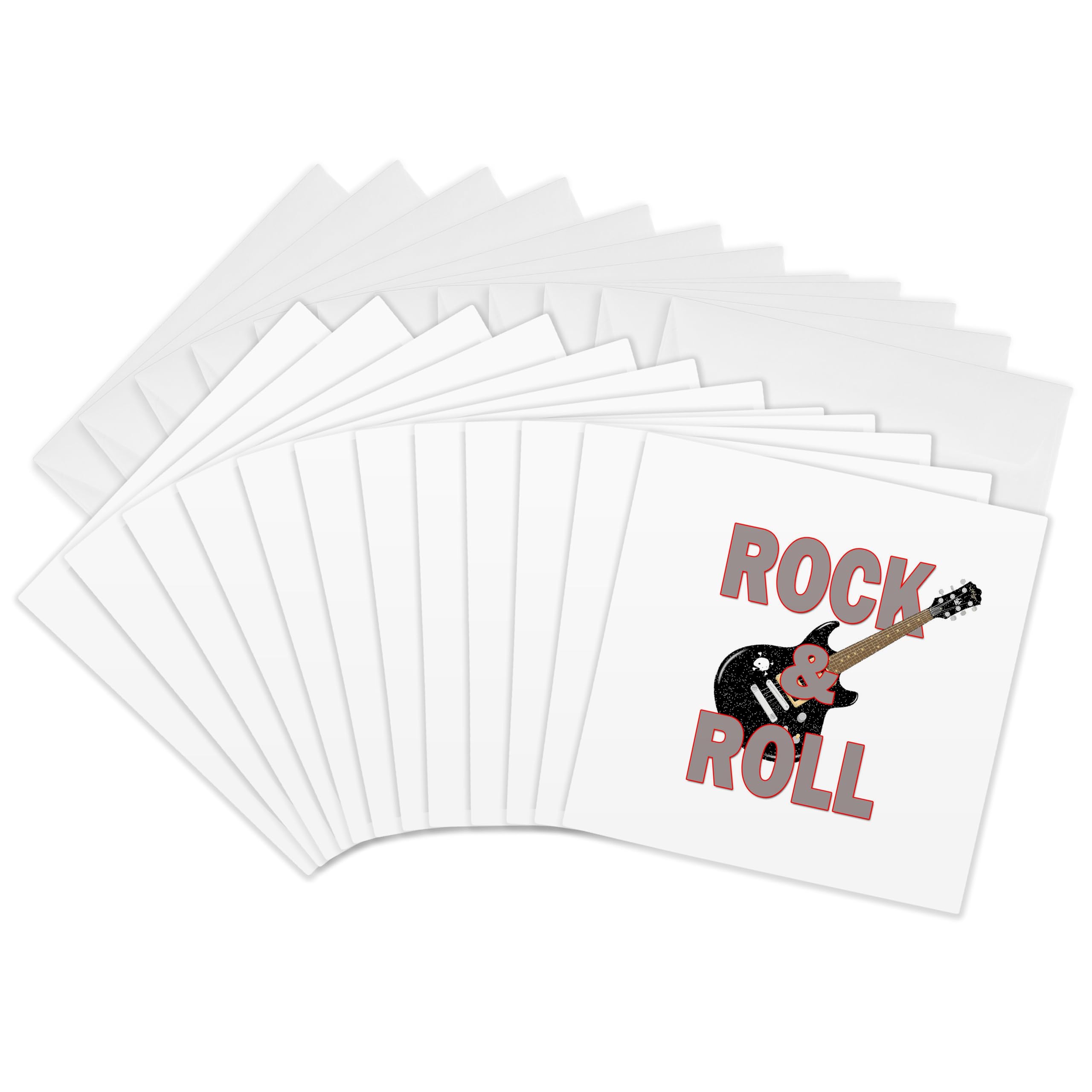 3dRose gc_253799_2 6 x 6-Inch "Rock and Roll Music Guitar " Greeting Card (Set of 12)